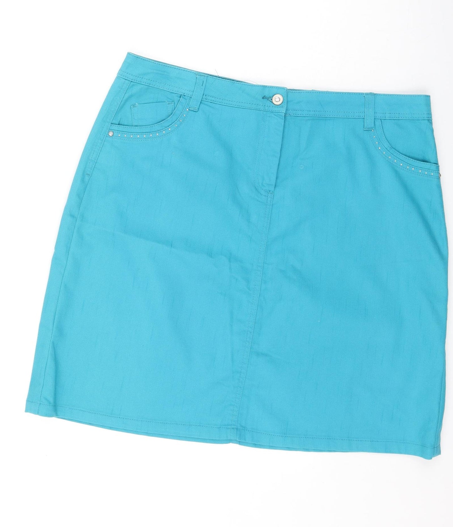 Al Paradise Womens Green  Cotton A-Line Skirt Size 18
