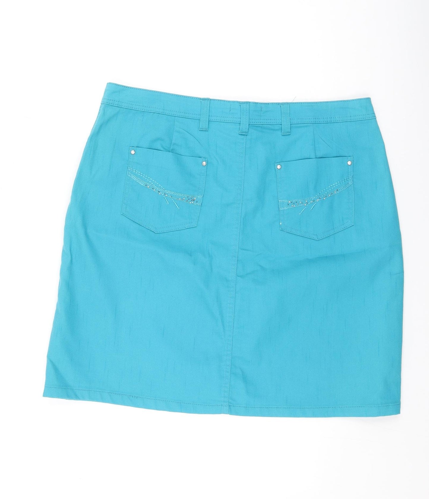 Al Paradise Womens Green  Cotton A-Line Skirt Size 18