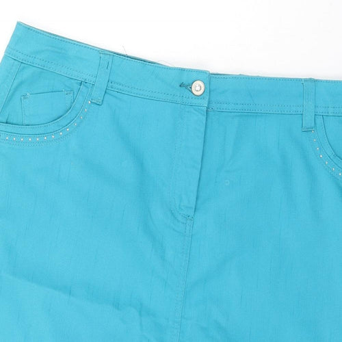 Al Paradise Womens Green  Cotton A-Line Skirt Size 18