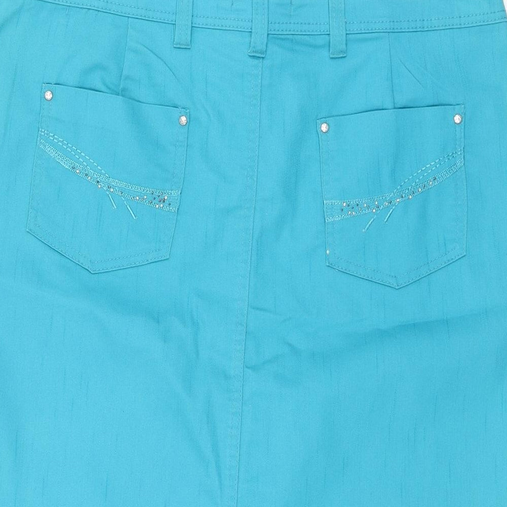 Al Paradise Womens Green  Cotton A-Line Skirt Size 18
