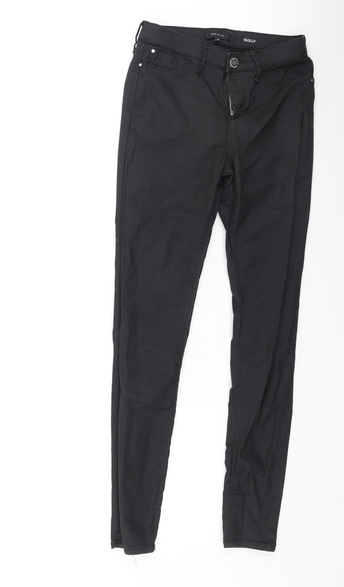 River Island  Womens Black  Cotton Jegging Leggings Size 10 L27 in
