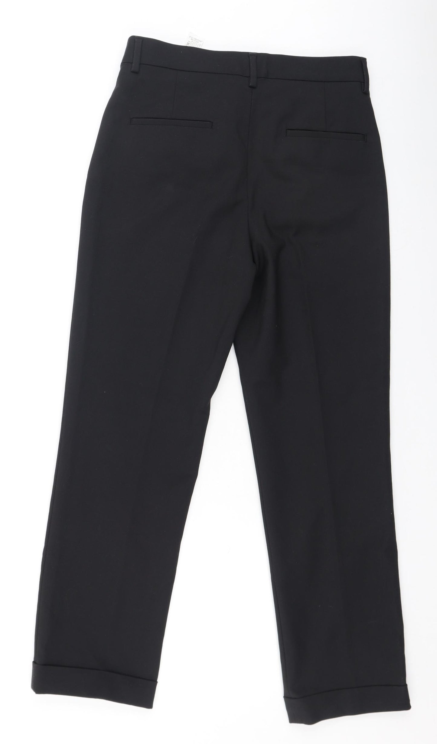 Zara Womens Black  Cotton Trousers  Size 38 L28 in Regular