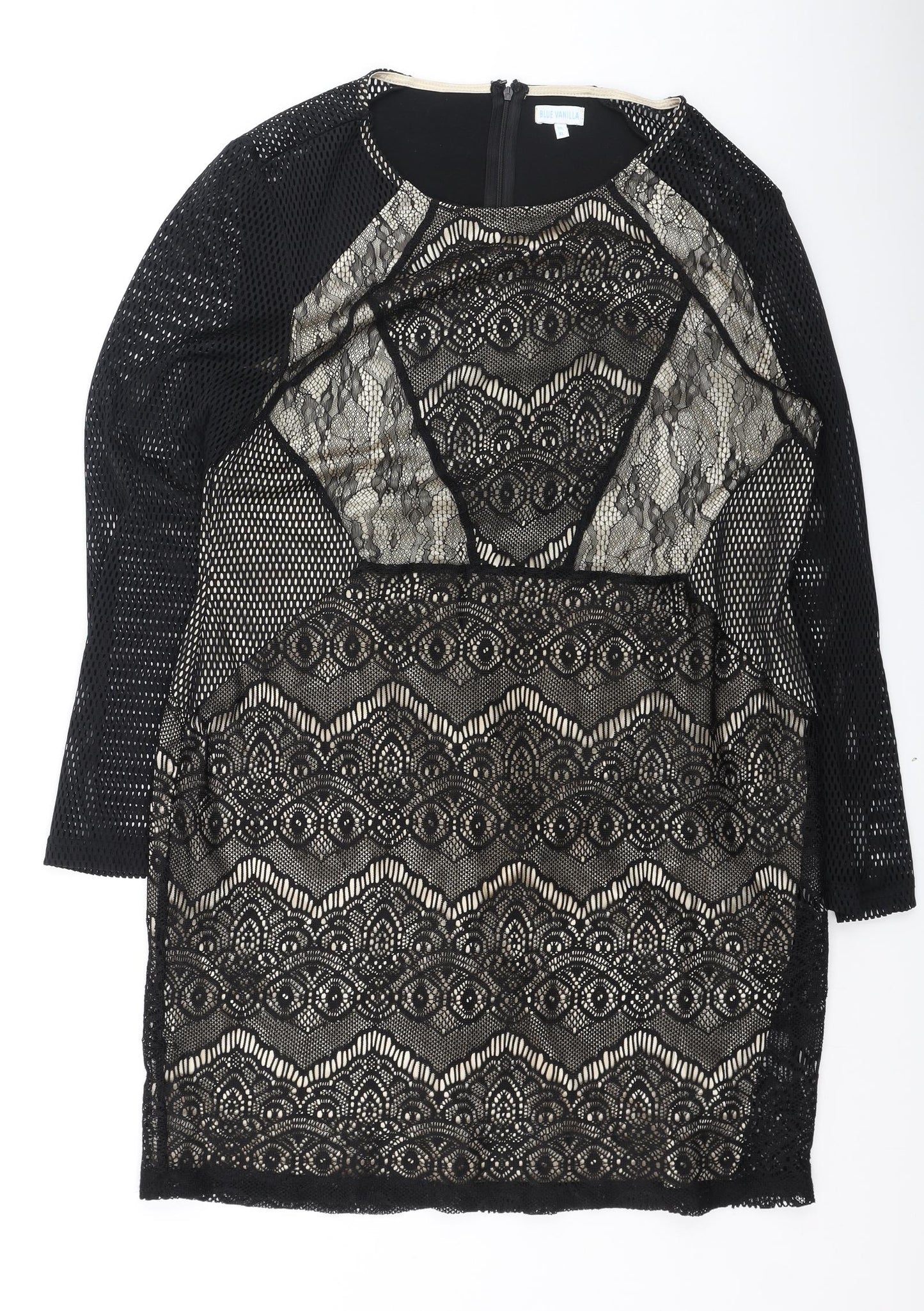 Blue Vanila  Womens Black  Polyester Bodycon  Size XL  Round Neck