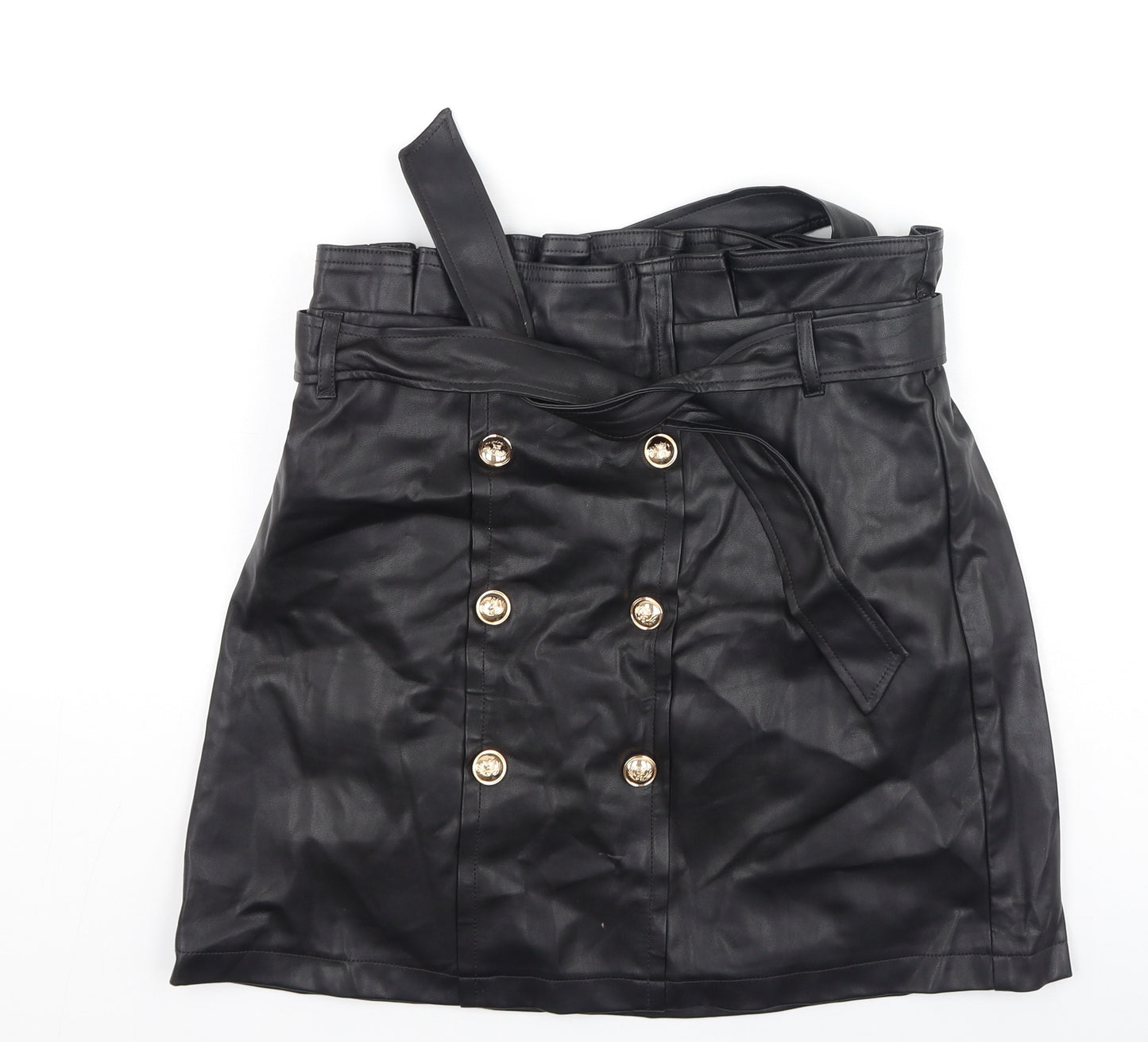 River Island Womens Black  Polyester Mini Skirt Size 12