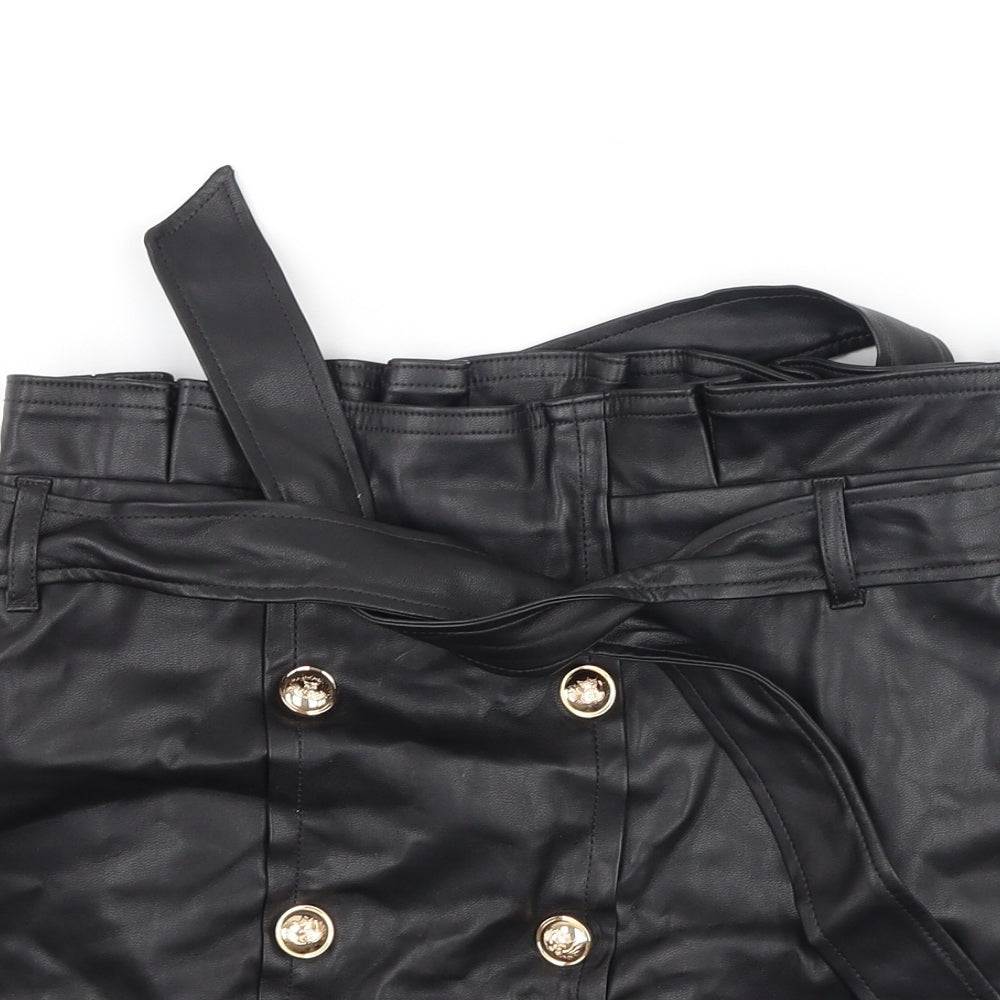 River Island Womens Black  Polyester Mini Skirt Size 12