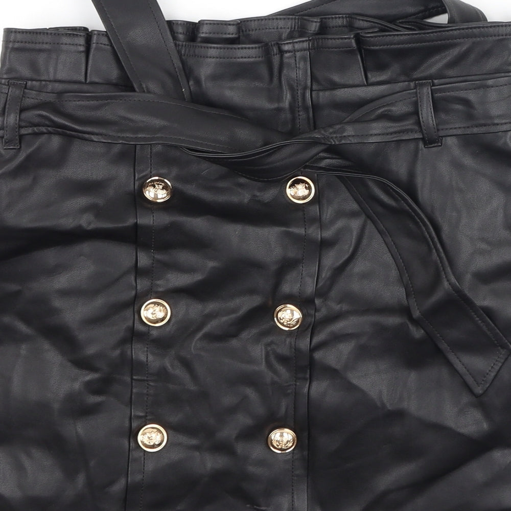 River Island Womens Black  Polyester Mini Skirt Size 12