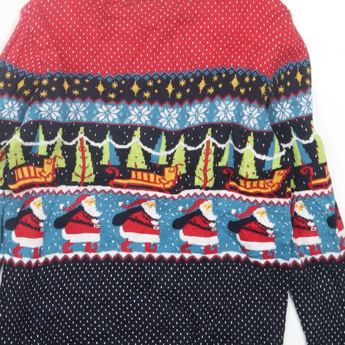 NEXT Boys Multicoloured Crew Neck Geometric Cotton Pullover Jumper Size 8 Years  Pullover - Christmas