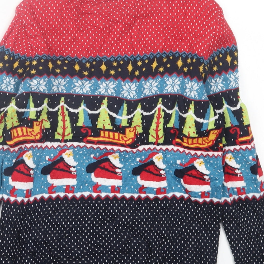 NEXT Boys Multicoloured Crew Neck Geometric Cotton Pullover Jumper Size 8 Years  Pullover - Christmas