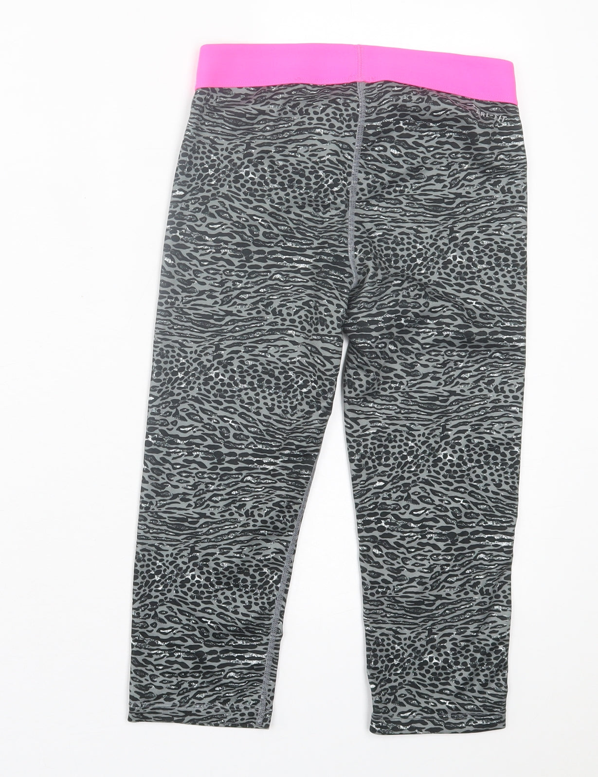 Nike Womens Grey Geometric Polyester Compression Shorts Size L L15 in Regular
