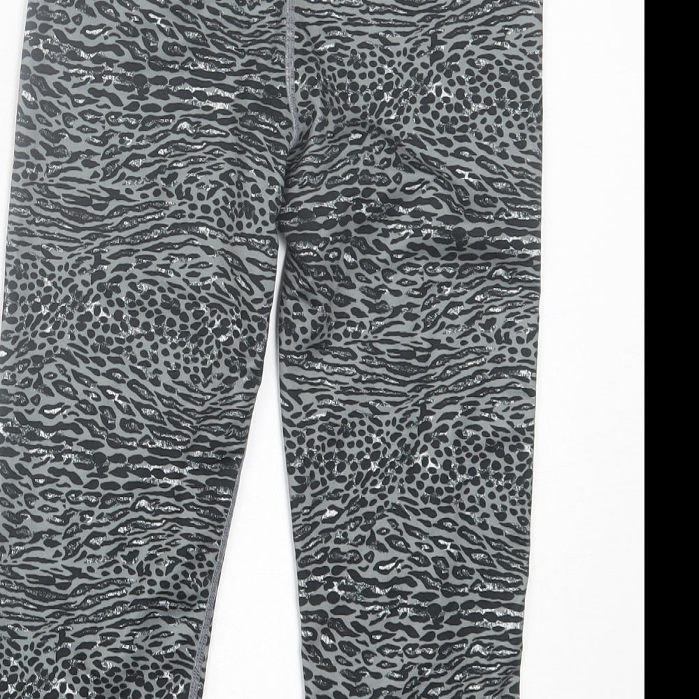 Nike Womens Grey Geometric Polyester Compression Shorts Size L L15 in Regular