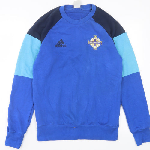 adidas Mens Black Striped Cotton Pullover Sweatshirt Size S   - Irish Football Association