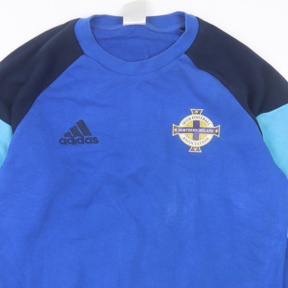 adidas Mens Black Striped Cotton Pullover Sweatshirt Size S   - Irish Football Association