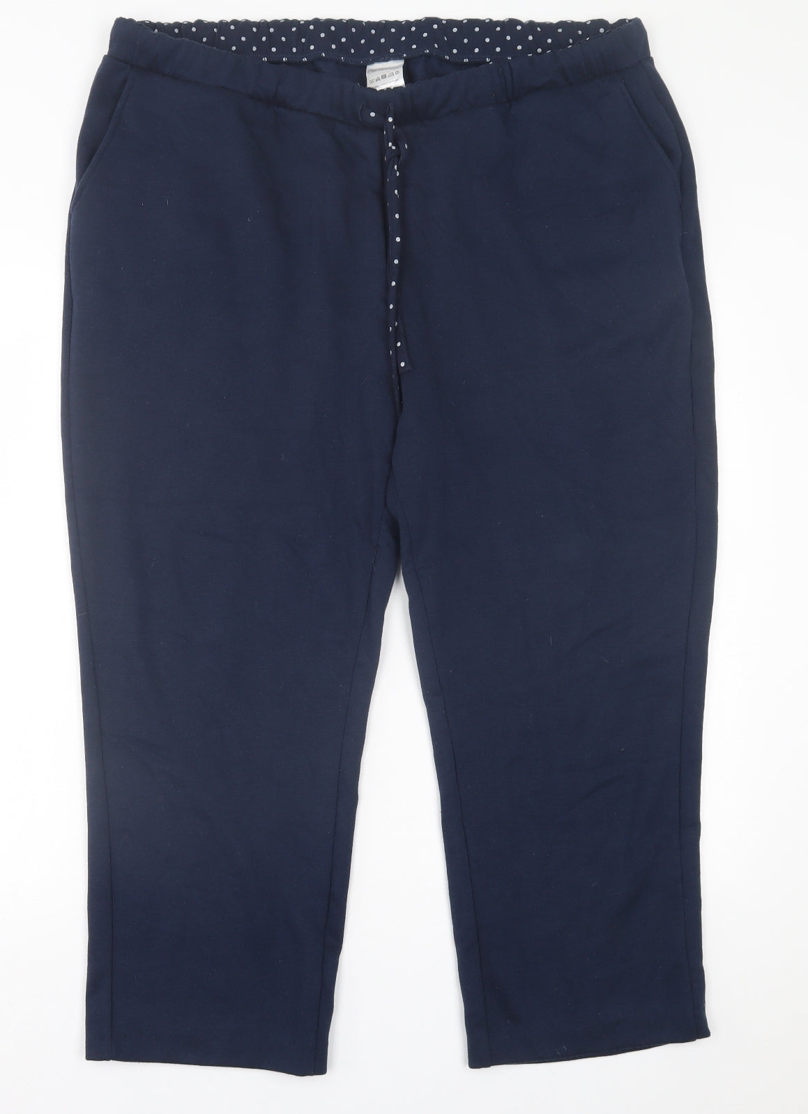 Damart Womens Blue  Polyester Jogger Trousers Size 22 L24 in Regular Tie