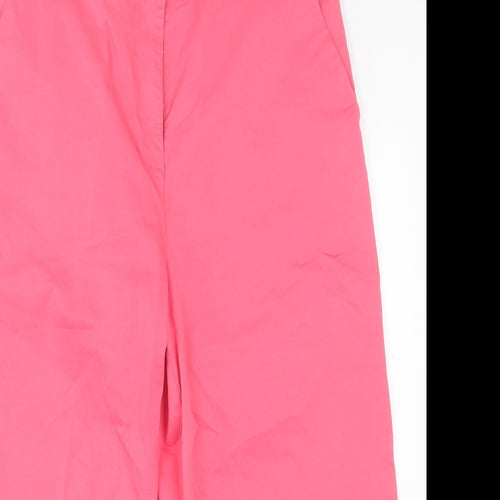 Joules Womens Pink  Cotton Cropped Trousers Size 16 L21 in Regular Button