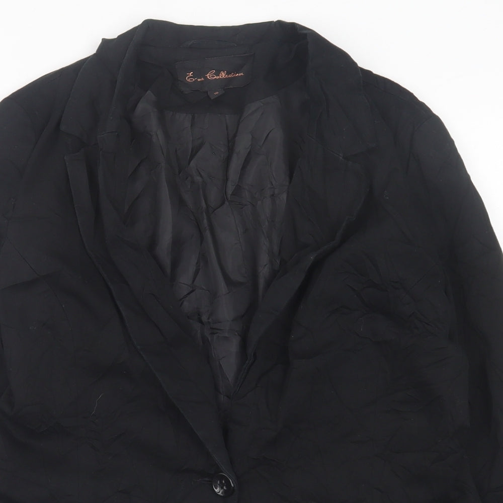 Evie Collection Womens Black   Jacket Blazer Size 10  Button