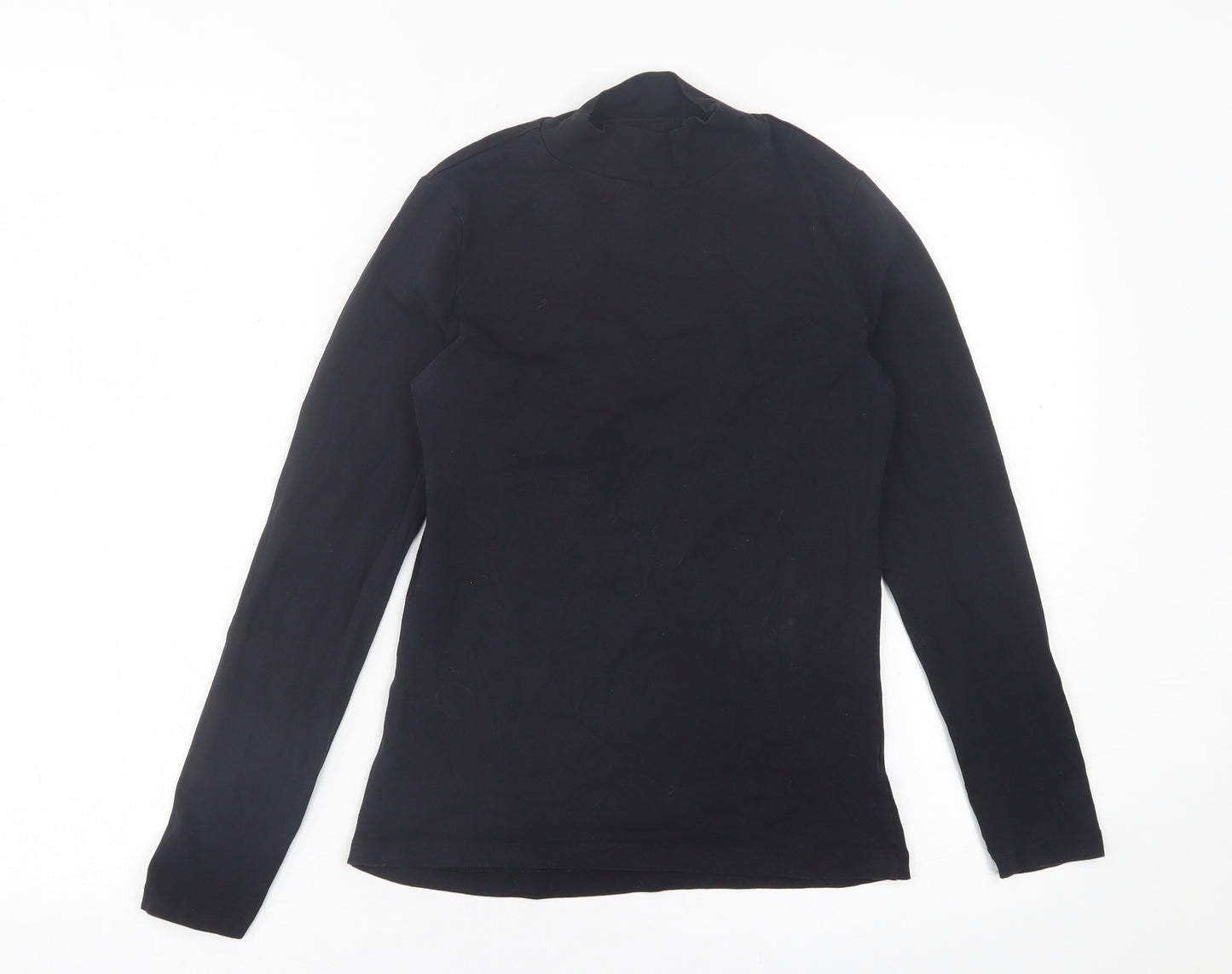 Dunnes Stores Womens Black  Cotton Basic T-Shirt Size 10 High Neck