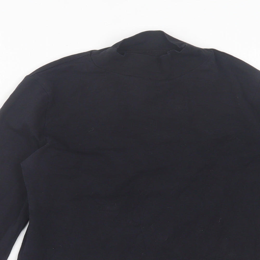 Dunnes Stores Womens Black  Cotton Basic T-Shirt Size 10 High Neck