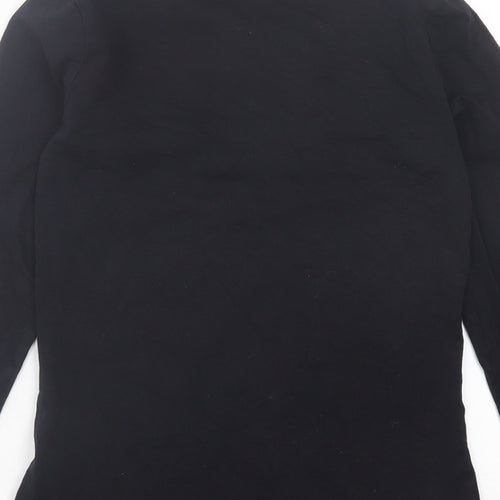 Dunnes Stores Womens Black  Cotton Basic T-Shirt Size 10 High Neck