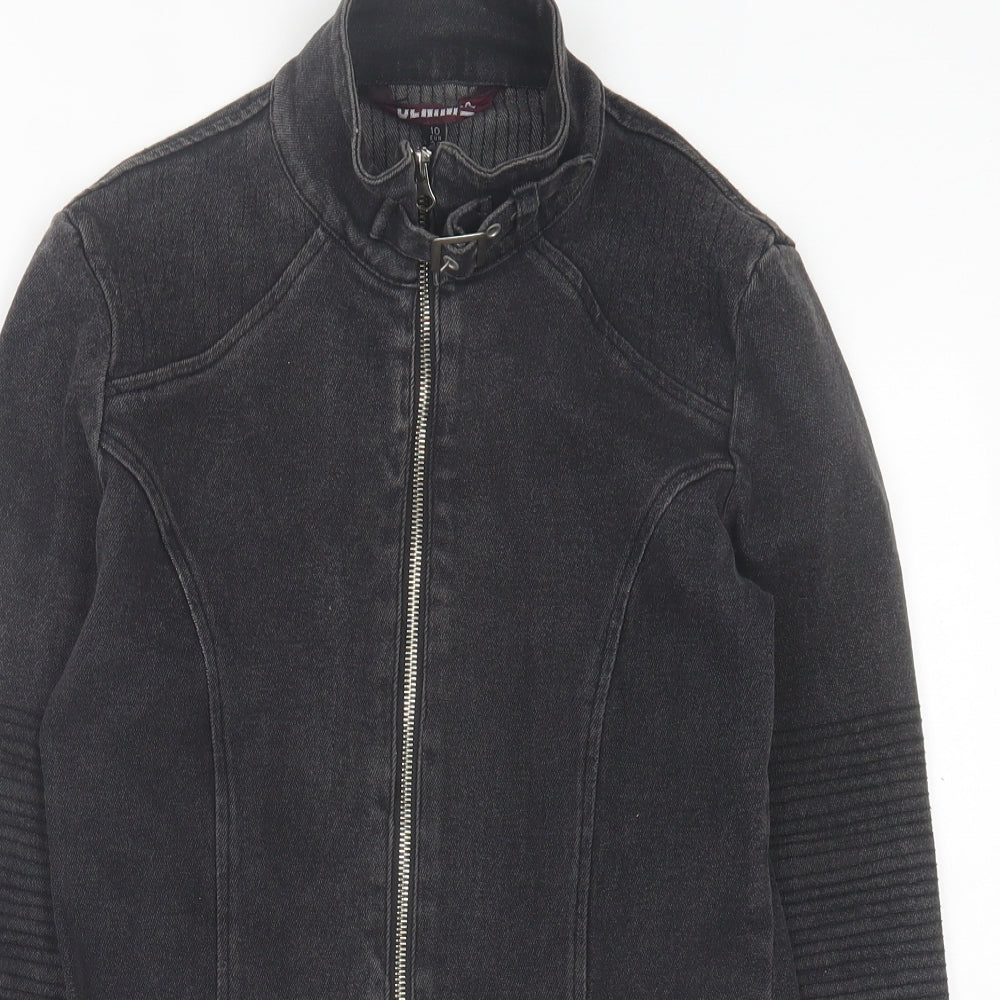 Denim & Co. Womens Black   Jacket  Size 10  Zip