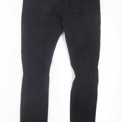 ASOS Mens Black  Cotton Skinny Jeans Size 28 in L30 in Regular Button - Short Leg