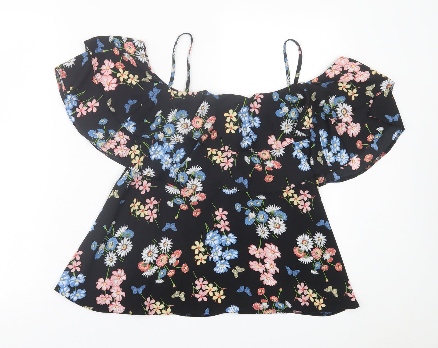 Atmosphere Womens Multicoloured Floral Polyester Basic Tank Size 8 Scoop Neck