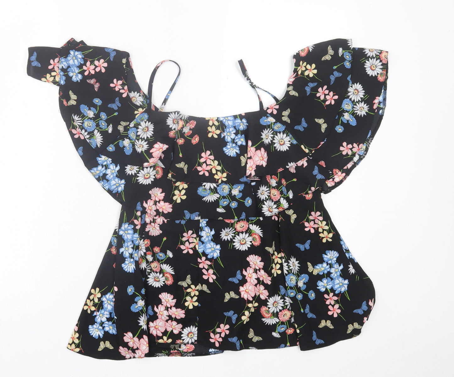 Atmosphere Womens Multicoloured Floral Polyester Basic Tank Size 8 Scoop Neck