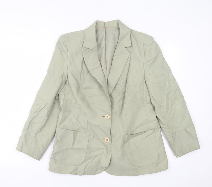 St. Michael Womens Green   Jacket Blazer Size 16  Button