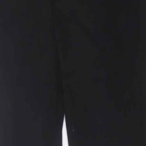 Marks and Spencer Womens Black  Cotton Trousers  Size 14 L30 in Regular Button