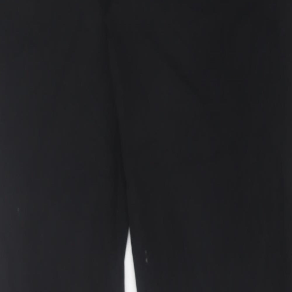 Marks and Spencer Womens Black  Cotton Trousers  Size 14 L30 in Regular Button