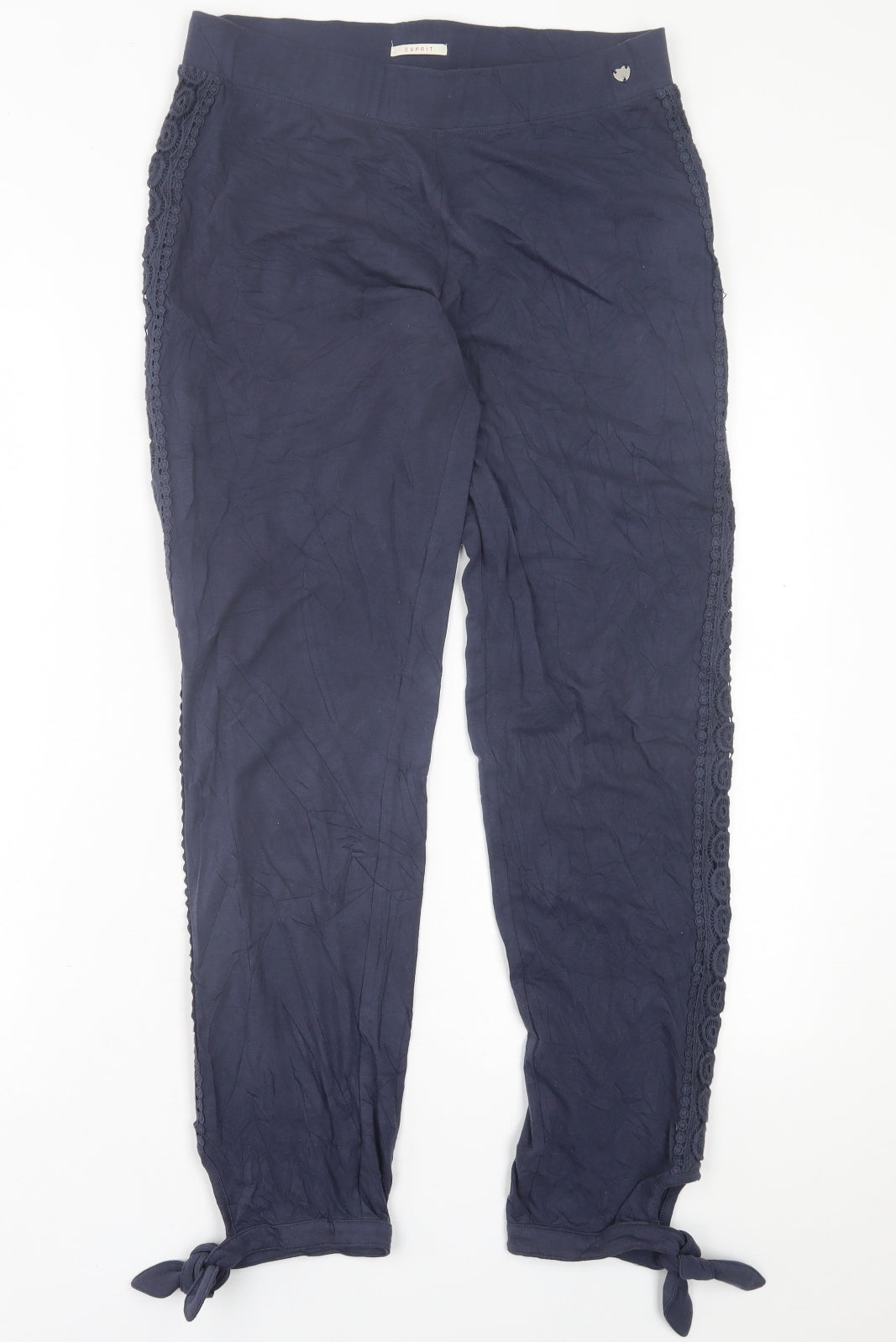 Esprit Womens Blue Floral Cotton Capri Leggings Size 12 L30 in