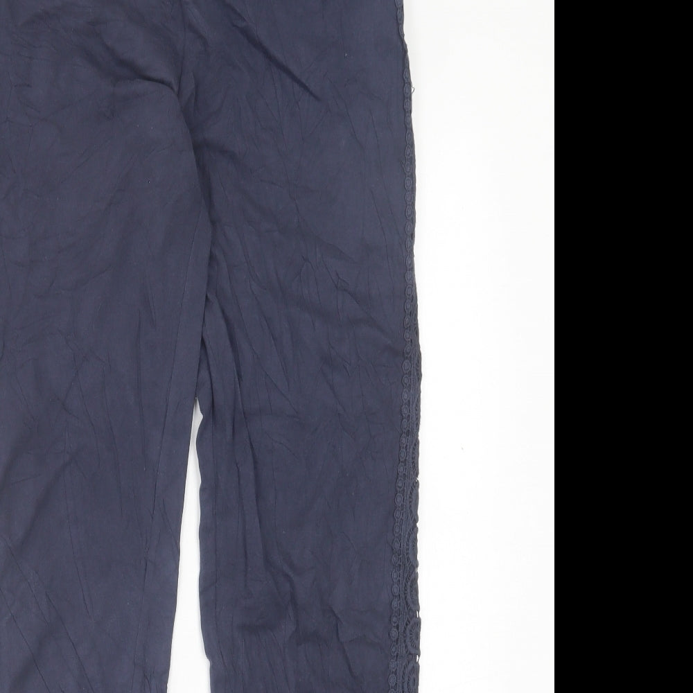 Esprit Womens Blue Floral Cotton Capri Leggings Size 12 L30 in