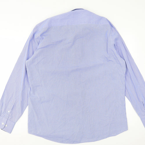 6th Sense Mens Blue Plaid Cotton  Button-Up Size XL Collared Button