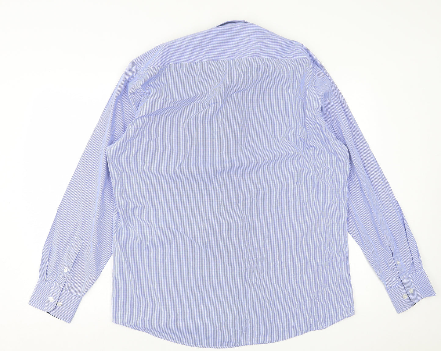 6th Sense Mens Blue Plaid Cotton  Button-Up Size XL Collared Button