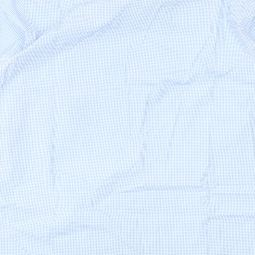 Taylor & Wright Mens Blue Plaid Cotton  Button-Up Size 15.5 Collared Button