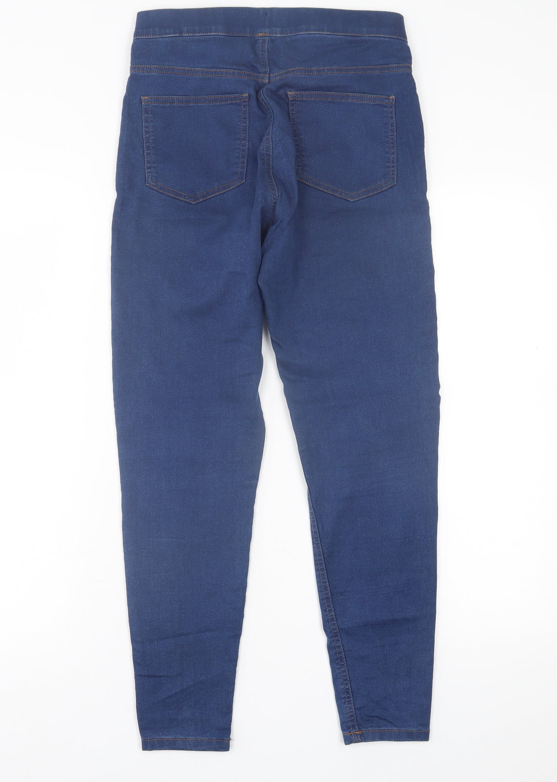 Marks and Spencer Womens Blue  Cotton Jegging Trousers Size 8 L27 in Regular