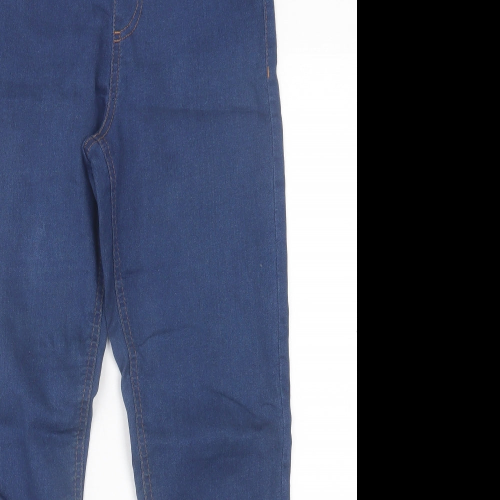 Marks and Spencer Womens Blue  Cotton Jegging Trousers Size 8 L27 in Regular