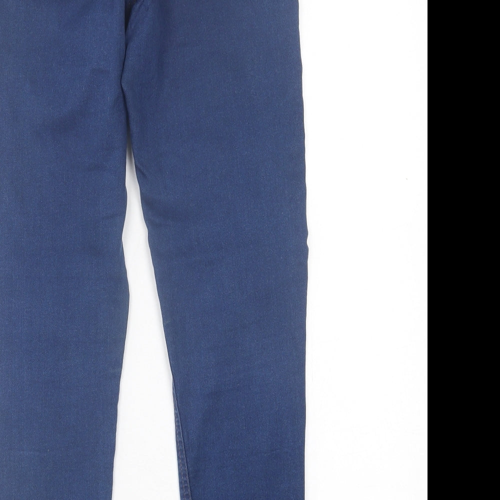 Marks and Spencer Womens Blue  Cotton Jegging Trousers Size 8 L27 in Regular