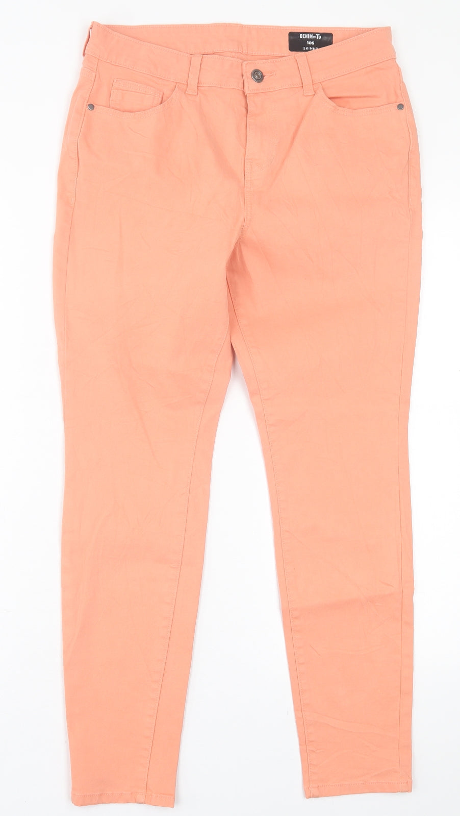 TU Womens Pink  Cotton Skinny Jeans Size 10 L27 in Regular Button