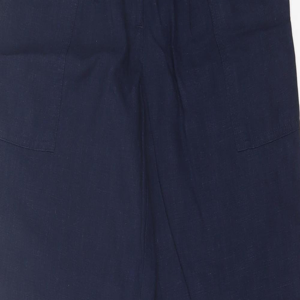 Per Una Womens Blue  Lyocell Trousers  Size 8 L30 in Regular Button