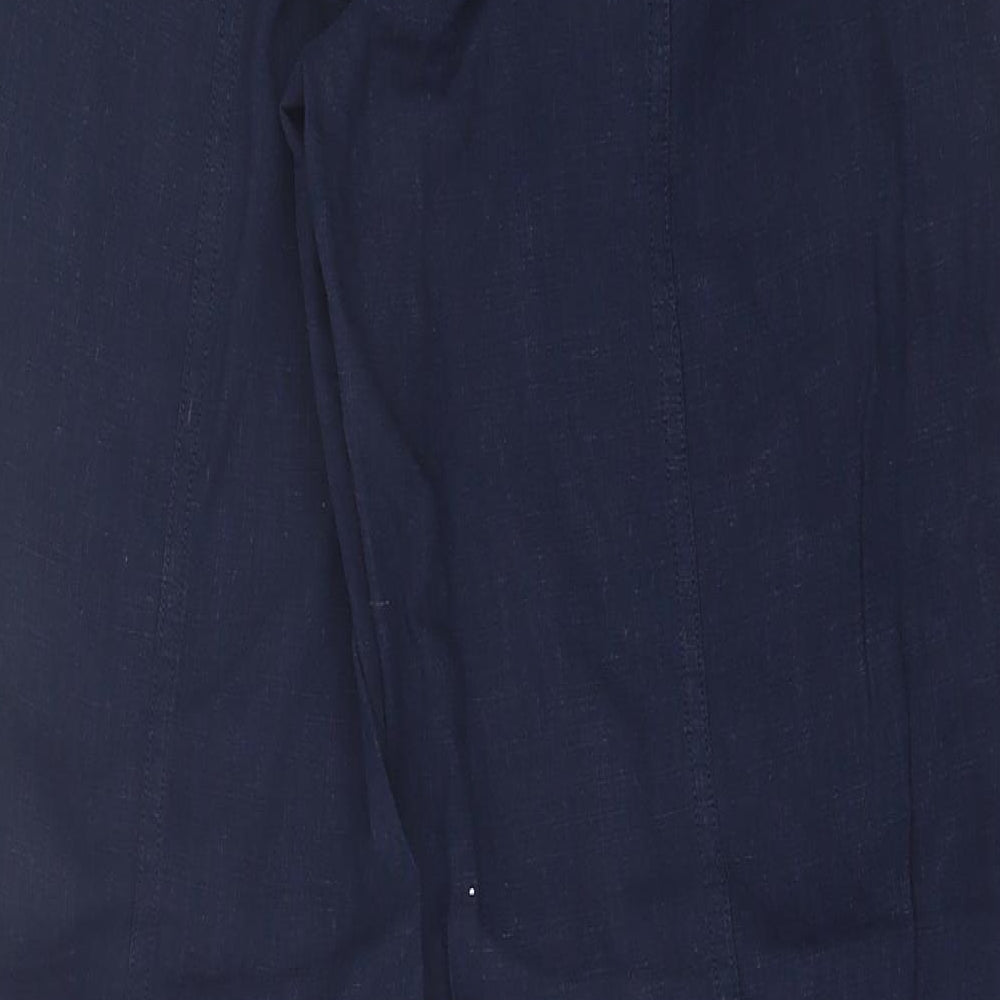 Per Una Womens Blue  Lyocell Trousers  Size 8 L30 in Regular Button