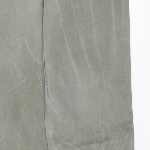 NEXT Womens Green Geometric Cotton Straight Jeans Size 12 L33 in Regular Button