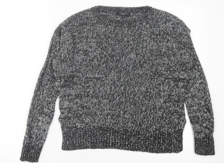 New Look Womens Black Crew Neck  Acrylic Pullover Jumper Size M