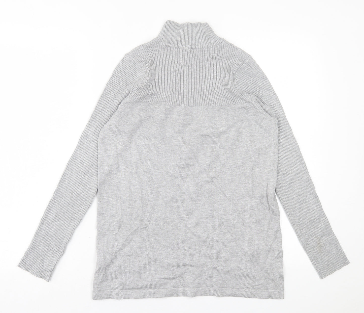Nutmeg Womens Grey High Neck  Viscose Pullover Jumper Size 10