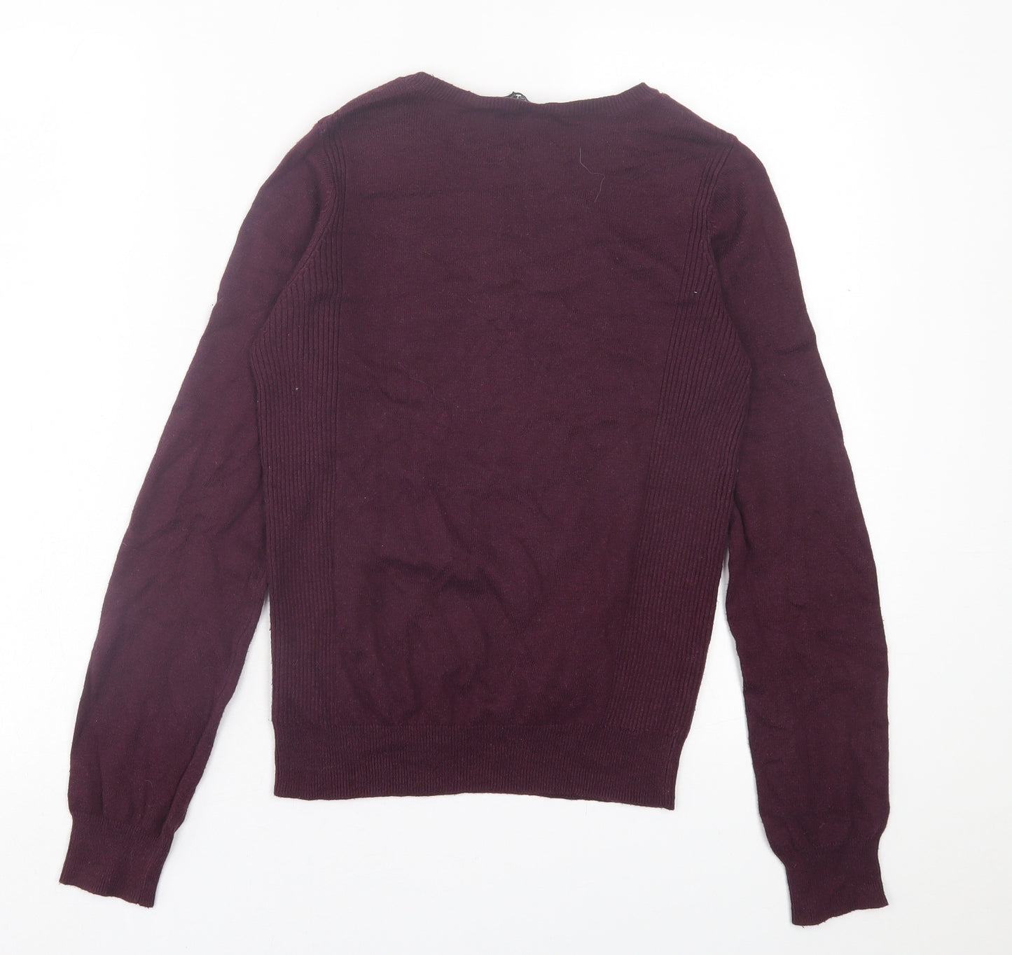 Dorothy Perkins Womens Purple Crew Neck  Viscose Pullover Jumper Size 10