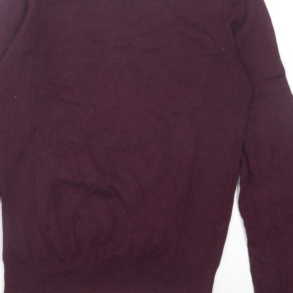 Dorothy Perkins Womens Purple Crew Neck  Viscose Pullover Jumper Size 10
