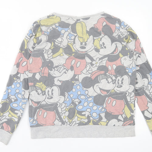 Disney Womens Multicoloured Geometric Polyester Pullover Sweatshirt Size 14  Pullover - Mickey Mouse & Friends