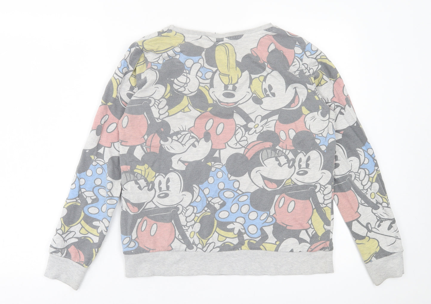 Disney Womens Multicoloured Geometric Polyester Pullover Sweatshirt Size 14  Pullover - Mickey Mouse & Friends