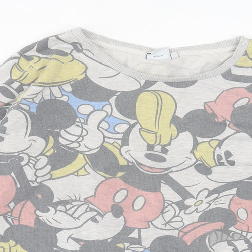 Disney Womens Multicoloured Geometric Polyester Pullover Sweatshirt Size 14  Pullover - Mickey Mouse & Friends