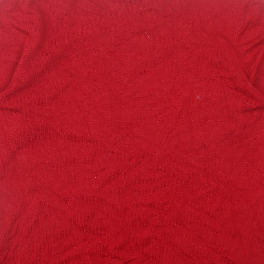 Anna Rose  Womens Red Crew Neck  Viscose Pullover Jumper Size XL