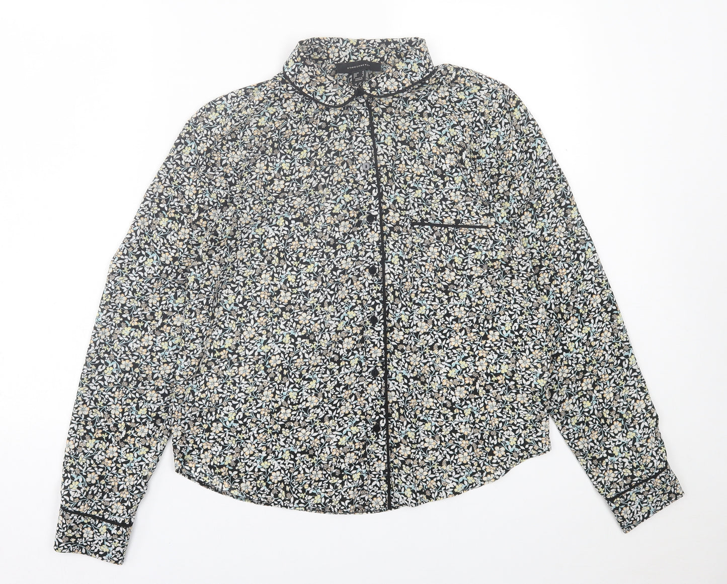 Atmosphere Womens Multicoloured Floral Polyester Basic Button-Up Size 10 Collared